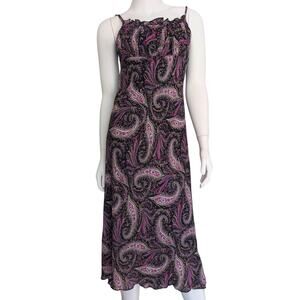 Vintage Y2K Chiffon Babydoll Slip Dress Small Paisley Fairy‎ Grunge Whimsigoth